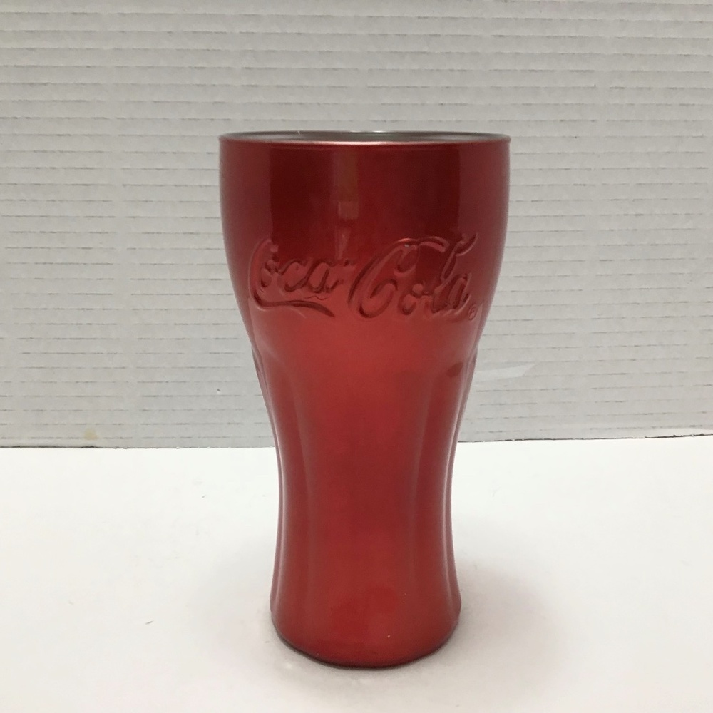 Red Coca Cola Glass Luminarc Metallic Finish